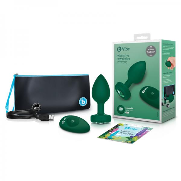 B Vibe Vibrating Jewels Remote Control Rechargeable Emerald (M/L)