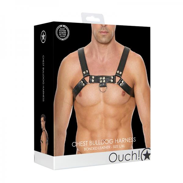 Ouch Chest Bulldog Harness L/Xl Black