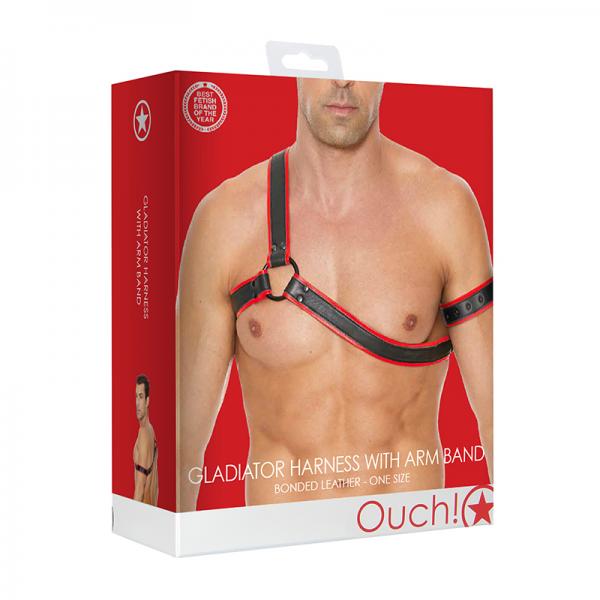 Ouch Gladiator Harness Red