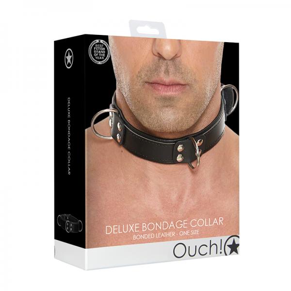 Ouch Deluxe Bondage Collar One Size Black