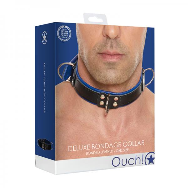 Ouch Deluxe Bondage Collar One Size Blue