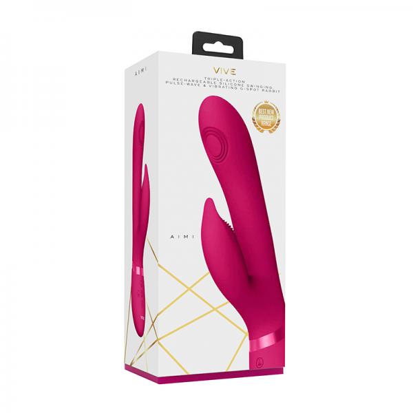Vive Aimi Rechargeable Triple Motor Swinging Silicone Rabbit Pink