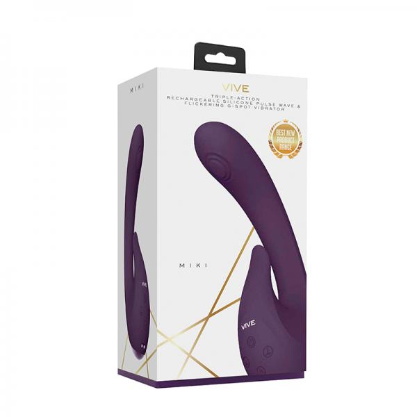 Vive Miki Rechargeable Pulse Wave & Flickering Silicone Vibrator Purple