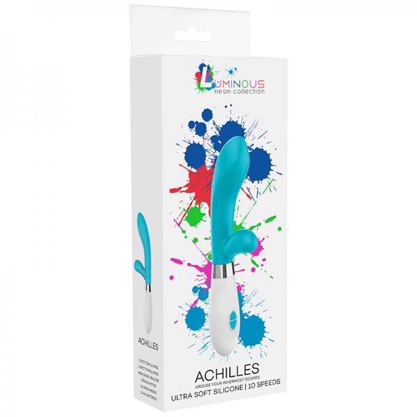 Luna Neon Achilles Ultra Soft Silicone Dual Stimulator Turquoise