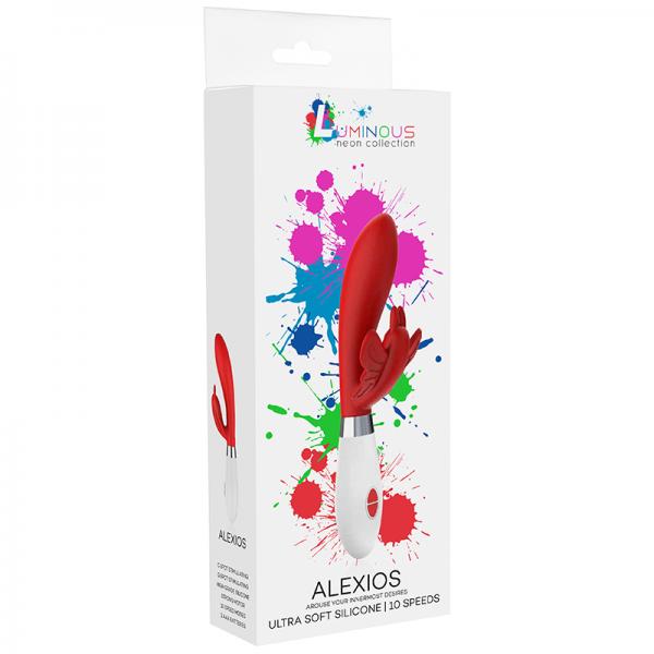 Luna Neon Alexios Ultra Soft Silicone Dual Stimulator Red
