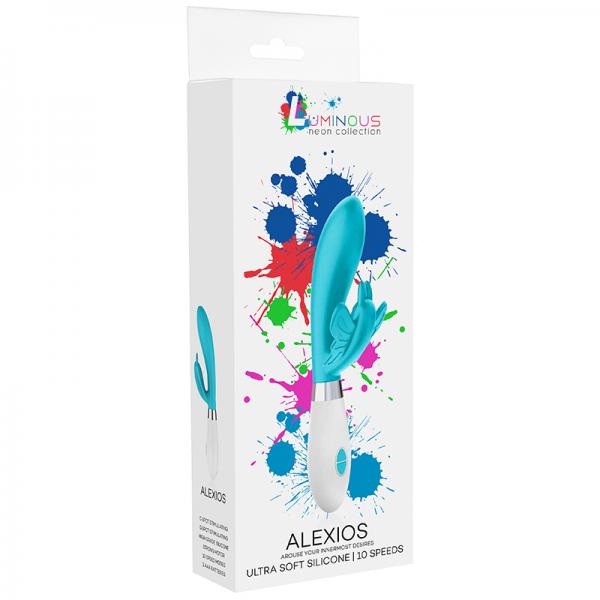 Luna Neon Alexios Ultra Soft Silicone Dual Stimulator Turquoise