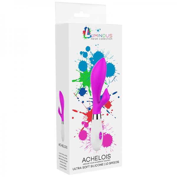 Luna Neon Achelois Ultra Soft Silicone Dual Stimulator Fuchsia