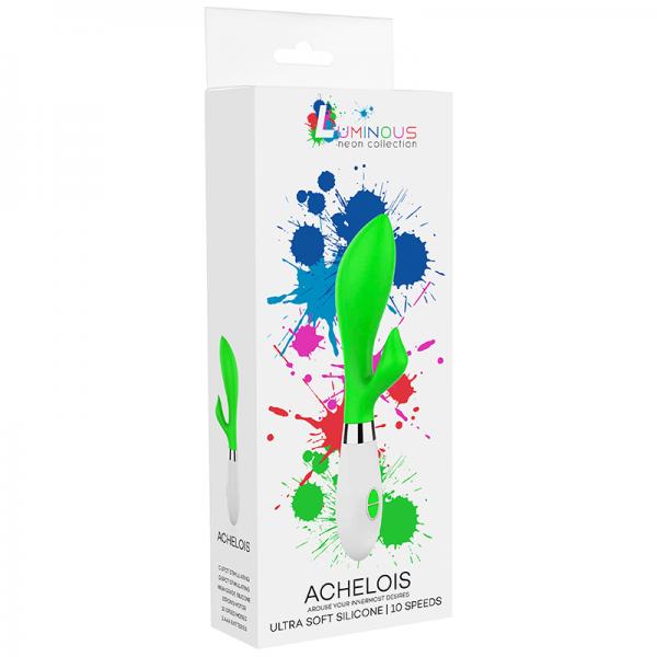 Luna Neon Achelois Ultra Soft Silicone Dual Stimulator Green