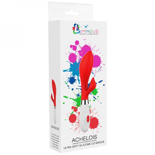Luna Neon Achelois Ultra Soft Silicone Dual Stimulator Red