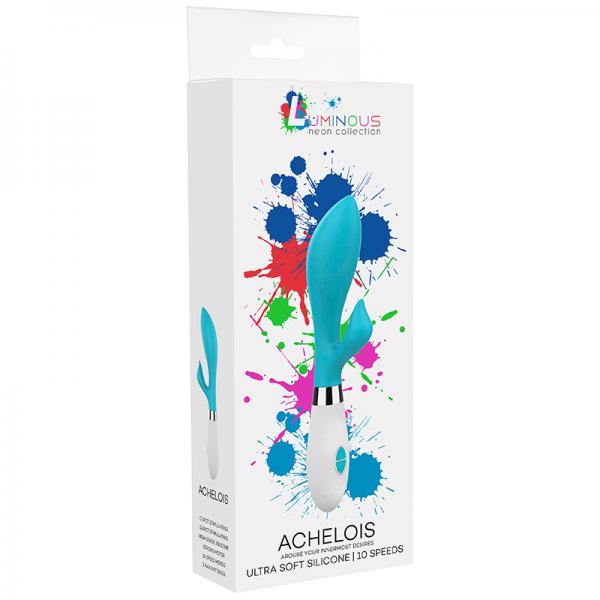 Luna Neon Achelois Ultra Soft Silicone Dual Stimulator Turquoise