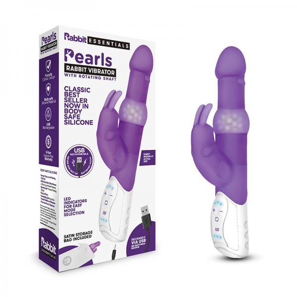 Rabbit Essentials Pearls Rabbit Vibrator Purple