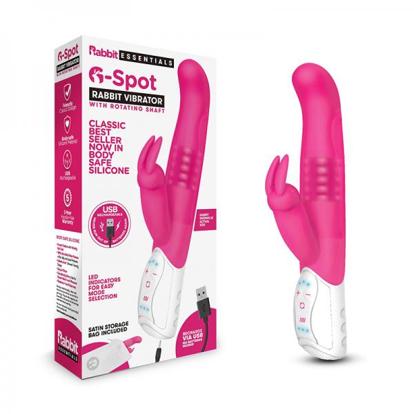 Rabbit Essentials G Spot Rabbit Vibrator Hot Pink