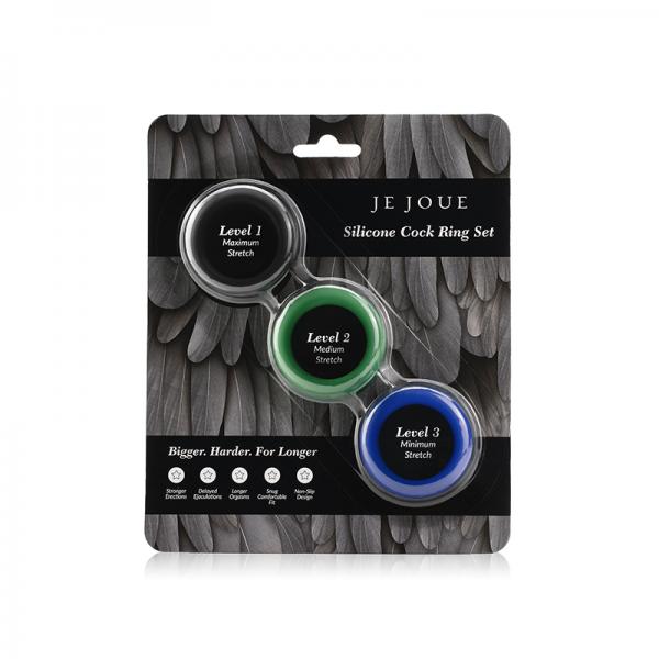 Je Joue 3 Pack Silicone C Rings Black/Green/Blue