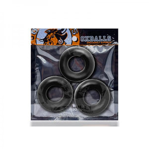 Oxballs Fat Willy 3 Pack Jumbo Cockrings Flextpr Black