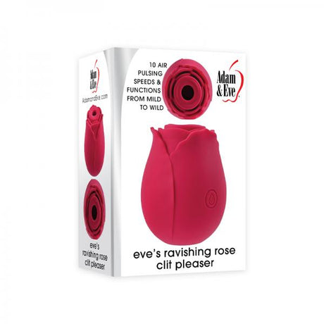 A&E Eve's Ravishing Rose Clit Sucker Silicone Rechargeable Red