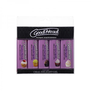 Goodhead Oral Delight Gel Cupcake 5 Pack 1 Oz. Vanilla Cupcake, Devil's Food Cupcake, Strawberry Sho