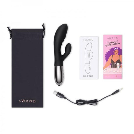 Le Wand Blend Double Motor Rabbit Rechargeable Vibrator Black