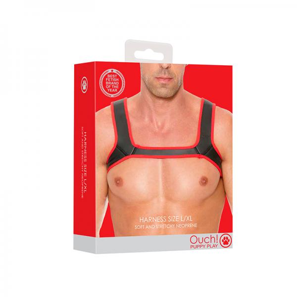 Ouch Neoprene Harness L/Xl Red