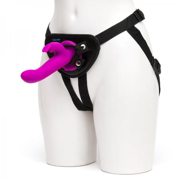 Happy Rabbit Vibrating Strap On Harness Set Purple