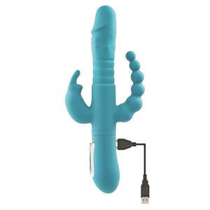 Adam & Eve Eve's Thrusting Triple Joy Rabbit Teal