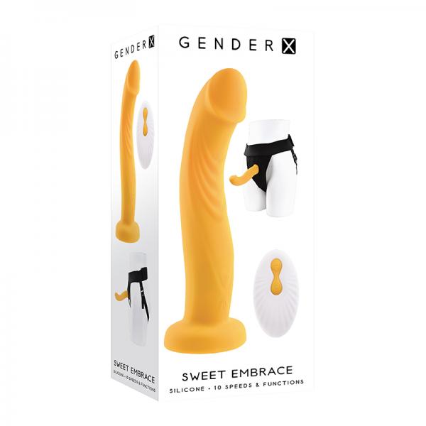 Gender X Sweet Embrace Vibrator And Strap On Harness Yellow
