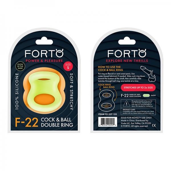 Forto F 22: Double Ring Liquid Silicone 49/50 Mm Glow In The Dark