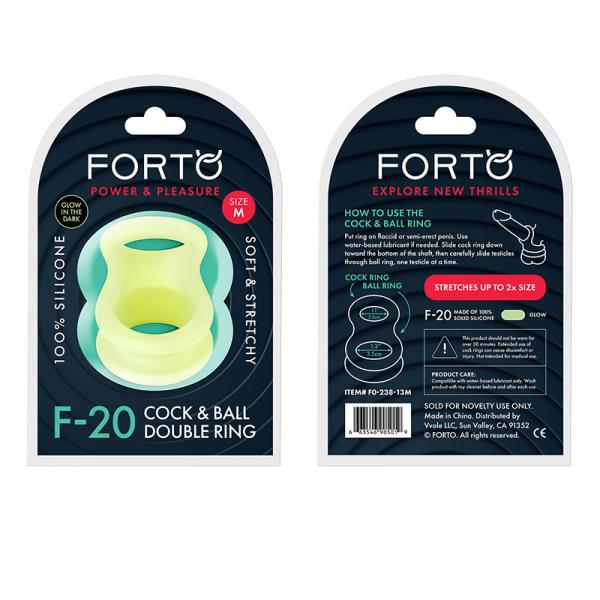 Forto F 20: Balls Stretcher Liquid Silicone 55/72 Mm Glow In The Dark