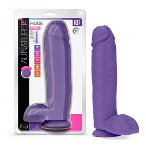 Au Naturel Bold Huge Dildo 10 In. Purple