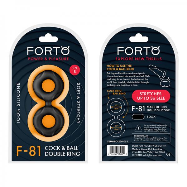 Forto F 81: Double Ring Liquid Silicone 44 Mm Black