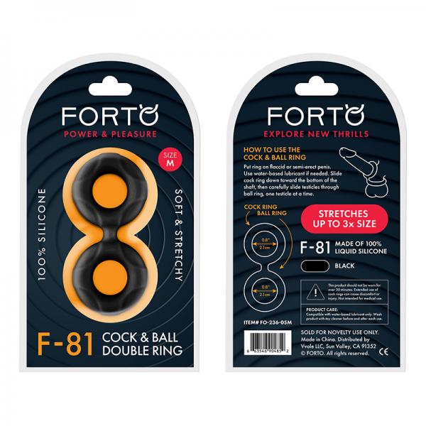 Forto F 81: Double Ring Liquid Silicone 47 Mm Black