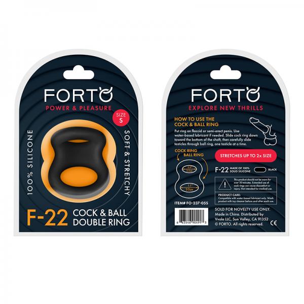 Forto F 22: Double Ring Liquid Silicone 49/55 Mm Black