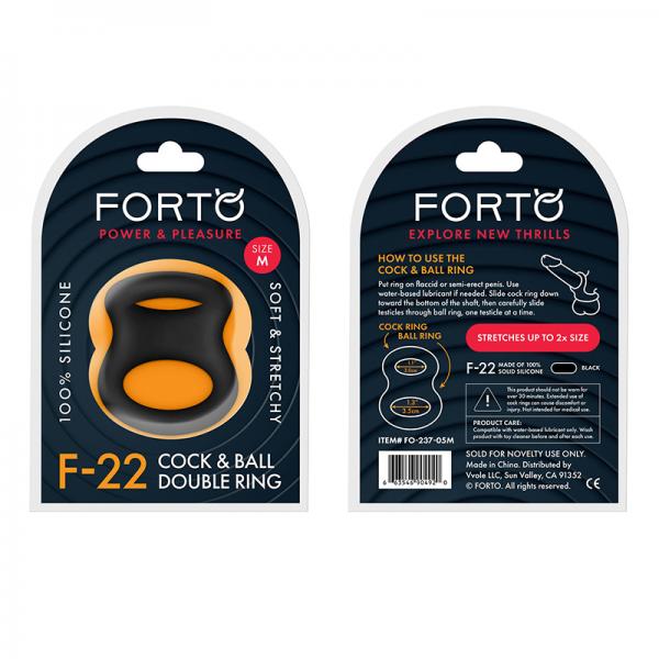 Forto F 22: Double Ring Liquid Silicone 53/55 Mm Black