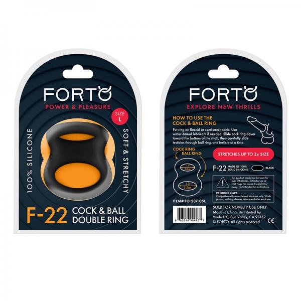 Forto F 22: Double Ring Liquid Silicone 57.5/60 Mm Black