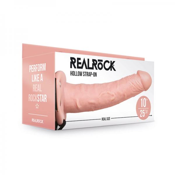 Realrock Hollow Strap On Without Balls 10 In. Vanilla