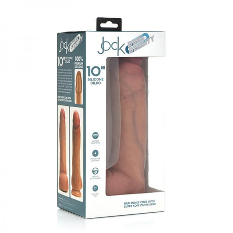 Jock Light Dual Density Silicone Dildo With Balls 10 Inch