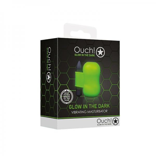 Ouch! Glow Vibrating Masturbator Glow In The Dark Green