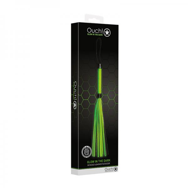 Ouch! Glow Flogger Glow In The Dark Green