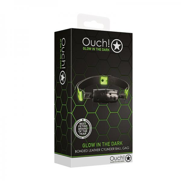 Ouch! Glow Cylinder Gag Glow In The Dark Green