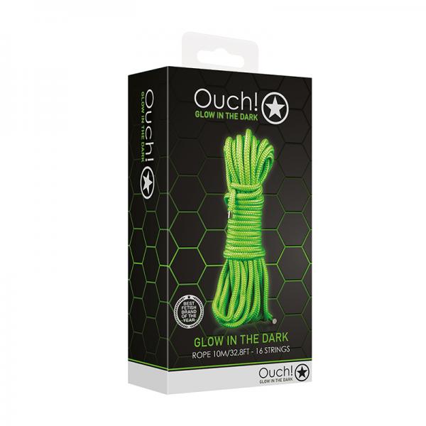 Ouch! Glow Rope 10 M/16 Strings Glow In The Dark Green