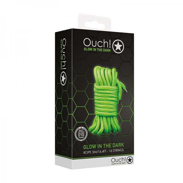 Ouch! Glow Rope 5 M/16 Strings Glow In The Dark Green