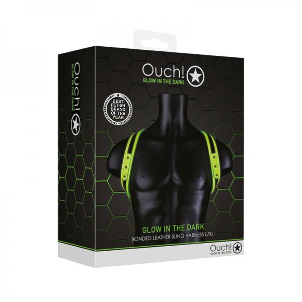 Ouch! Glow Sling Harness Glow In The Dark Green L/Xl