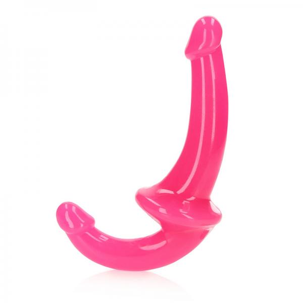 Shots Realrock 6" Strapless Strap On Glow In The Dark Neon Pink