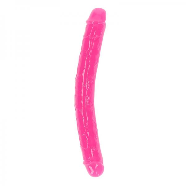 Realrock Glow In The Dark Double Dong 12 In. Dual Ended Dildo Neon Pink