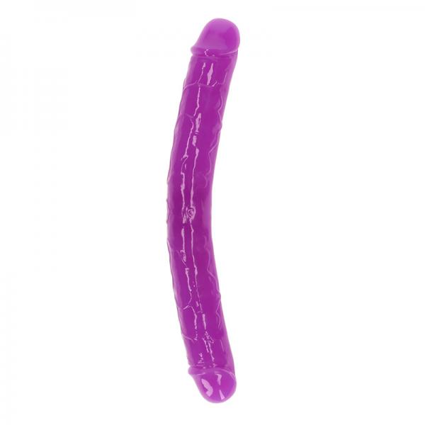 Realrock Glow In The Dark Double Dong 12 In. Dual Ended Dildo Neon Purple