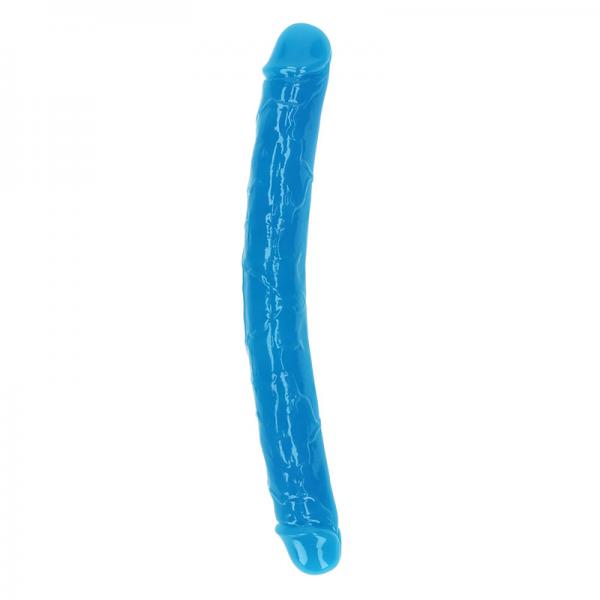 Realrock Glow In The Dark Double Dong 12 In. Dual Ended Dildo Neon Blue