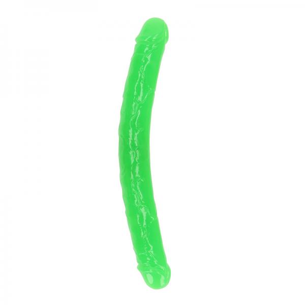 Realrock Glow In The Dark Double Dong 15 In. Dual Ended Dildo Neon Green