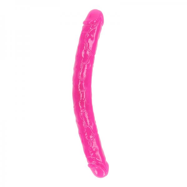 Realrock Glow In The Dark Double Dong 15 In. Dual Ended Dildo Neon Pink