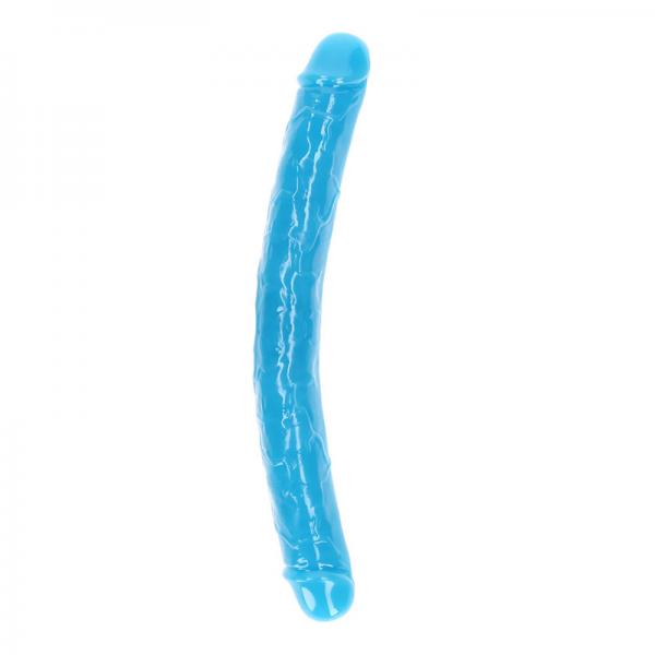 Realrock Glow In The Dark Double Dong 15 In. Dual Ended Dildo Neon Blue