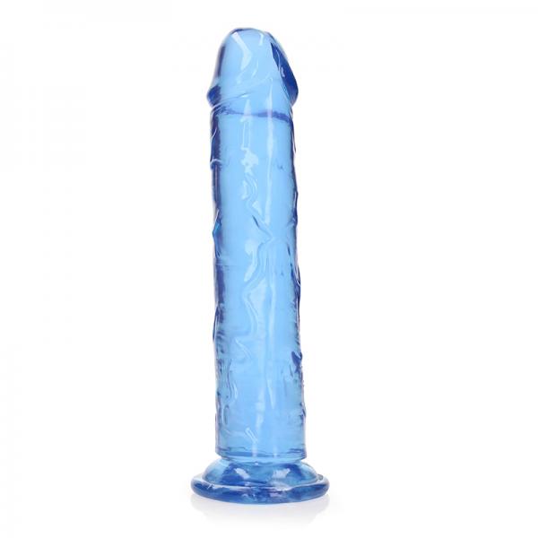 Realrock Crystal Clear Straight 9 In. Dildo Without Balls Blue