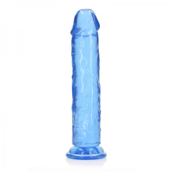 Realrock Crystal Clear Straight 10 In. Dildo Without Balls Blue